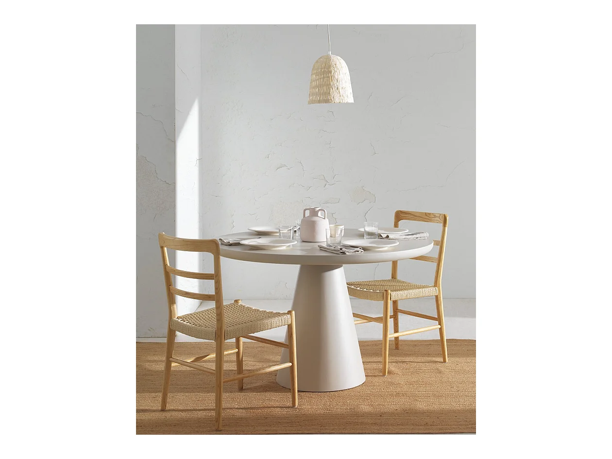 Table 120 diam. panneau de fibres de moyenne densité couleur blanc