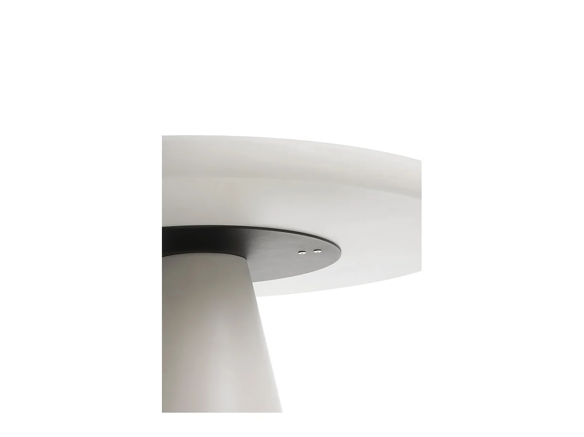 Table 120 diam. panneau de fibres de moyenne densité couleur blanc