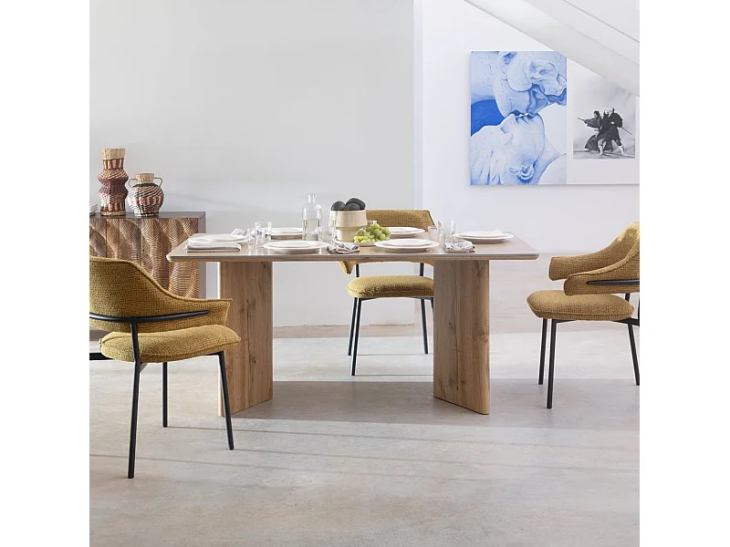 Table rectangulaire 160x90 avec plateau en céramique