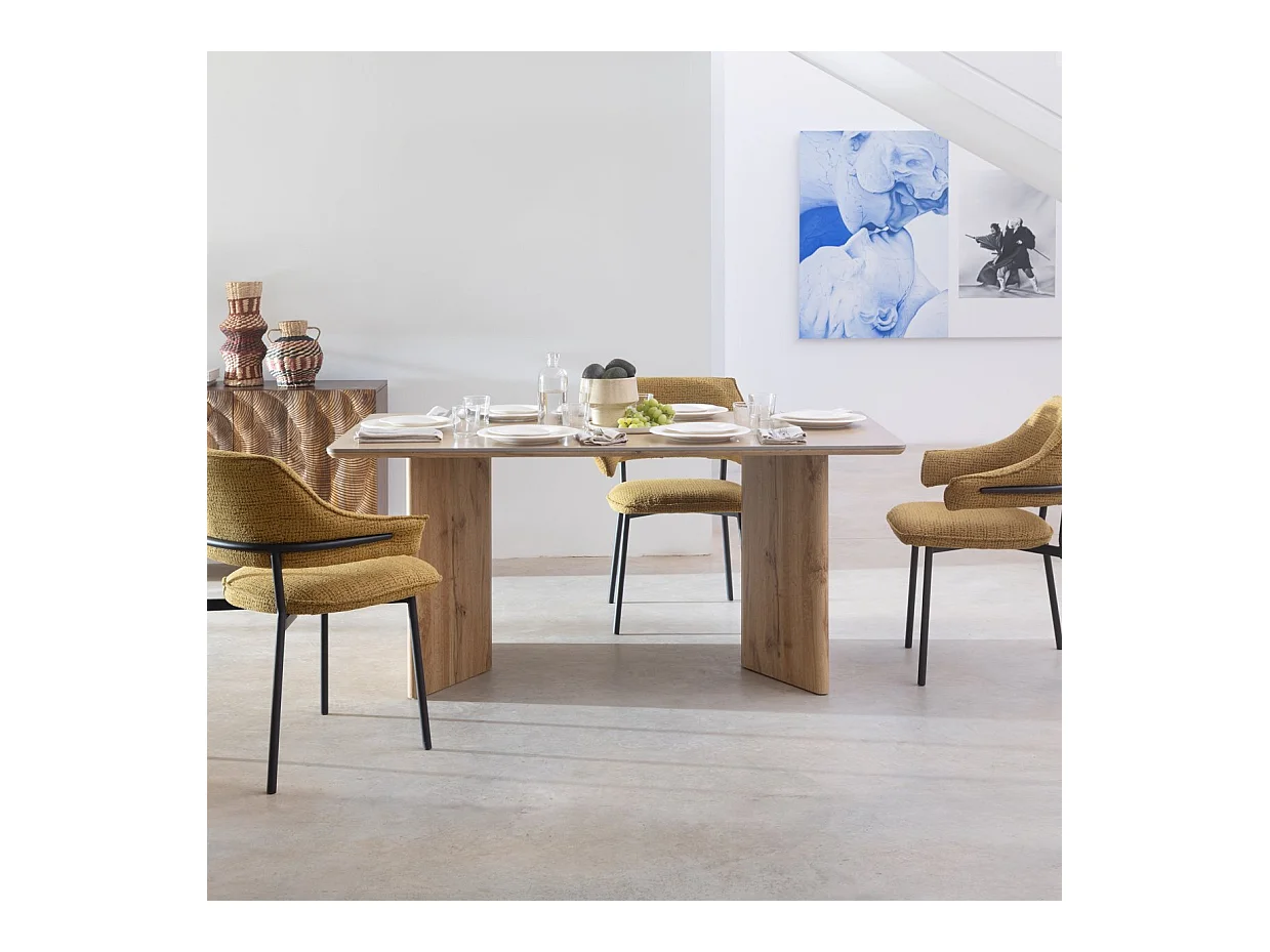 Table rectangulaire 160x90 avec plateau en céramique