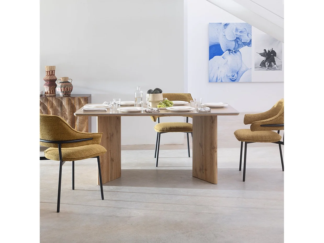 Mesa retangular 160x90 com tampo cerâmico