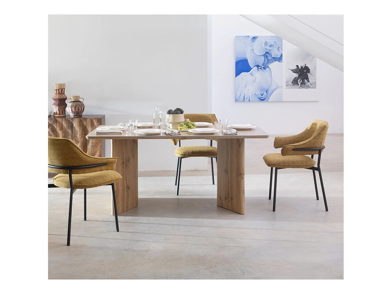 Table rectangulaire 200x100 avec plateau en céramique