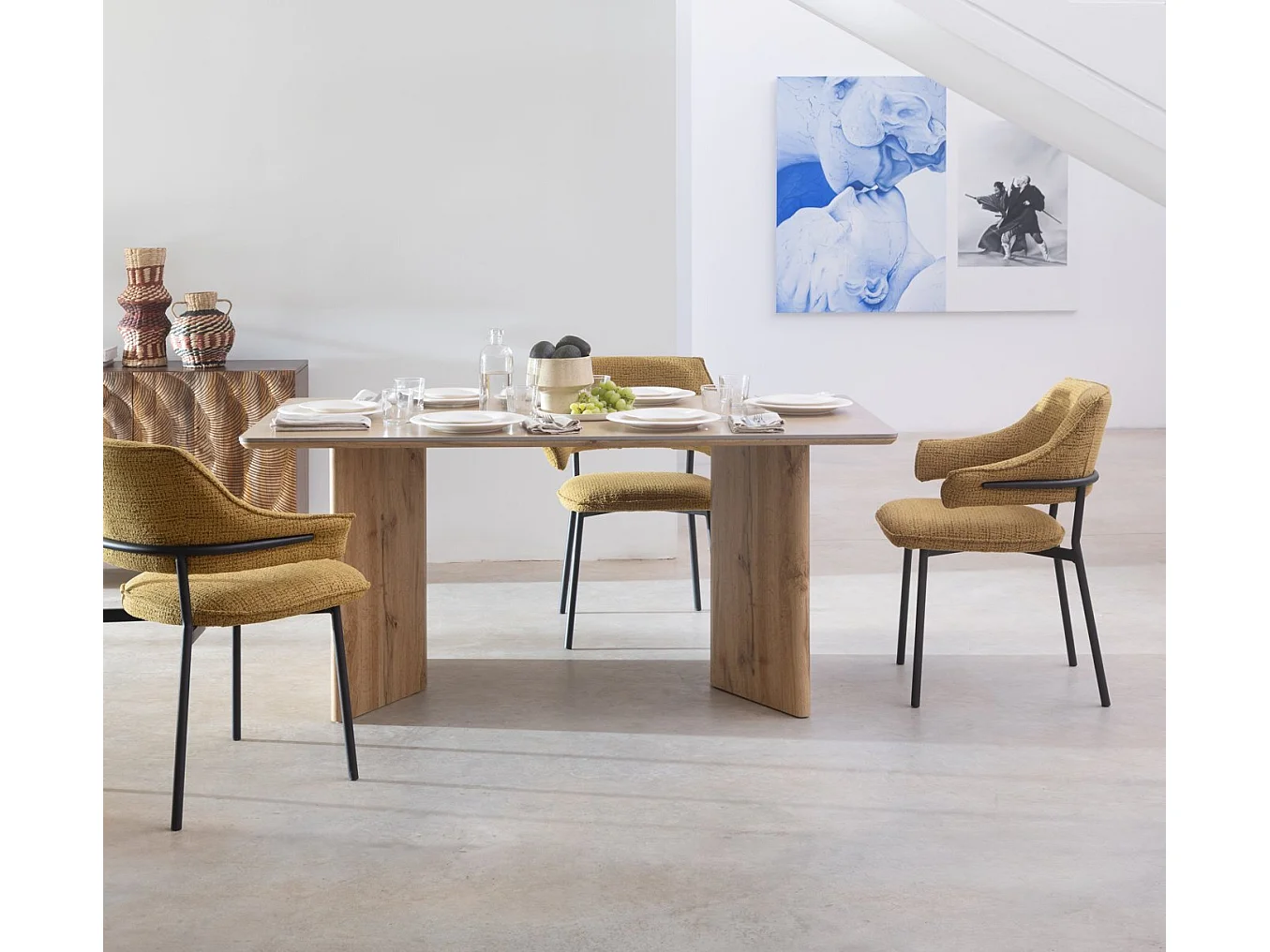 Table rectangulaire 200x100 avec plateau en céramique