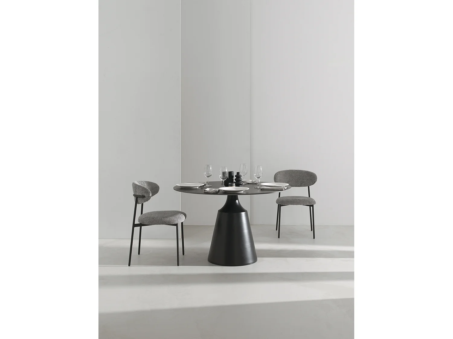 Table de salle à manger ronde 120 diam. avec plateau en céramique