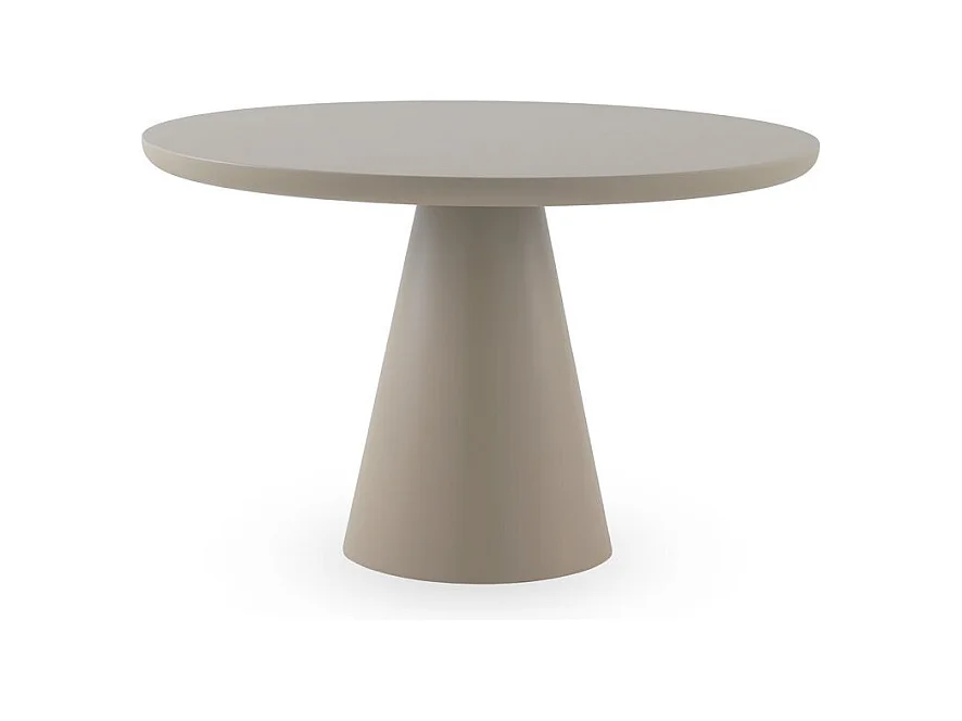 Table 120 diam. panneau de fibres de moyenne densité couleur taupe
