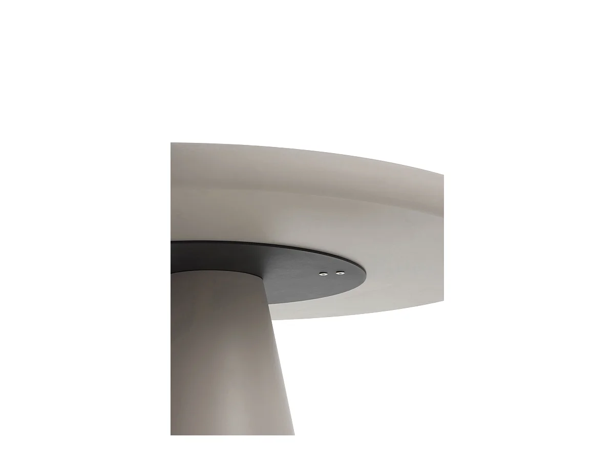 Table 120 diam. panneau de fibres de moyenne densité couleur taupe