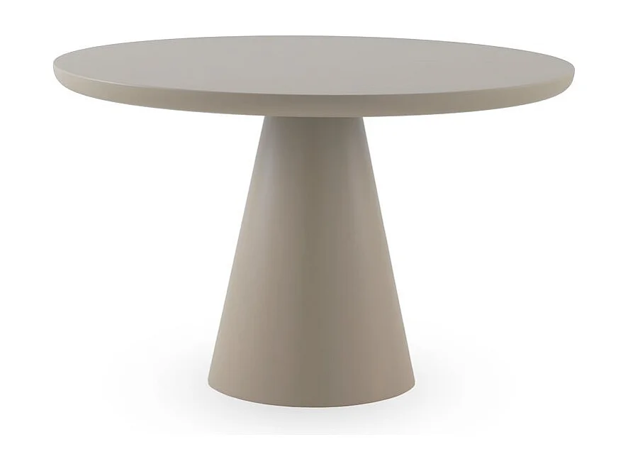 Runder Tisch 120 cm Durchmesser aus MDF in Taupe