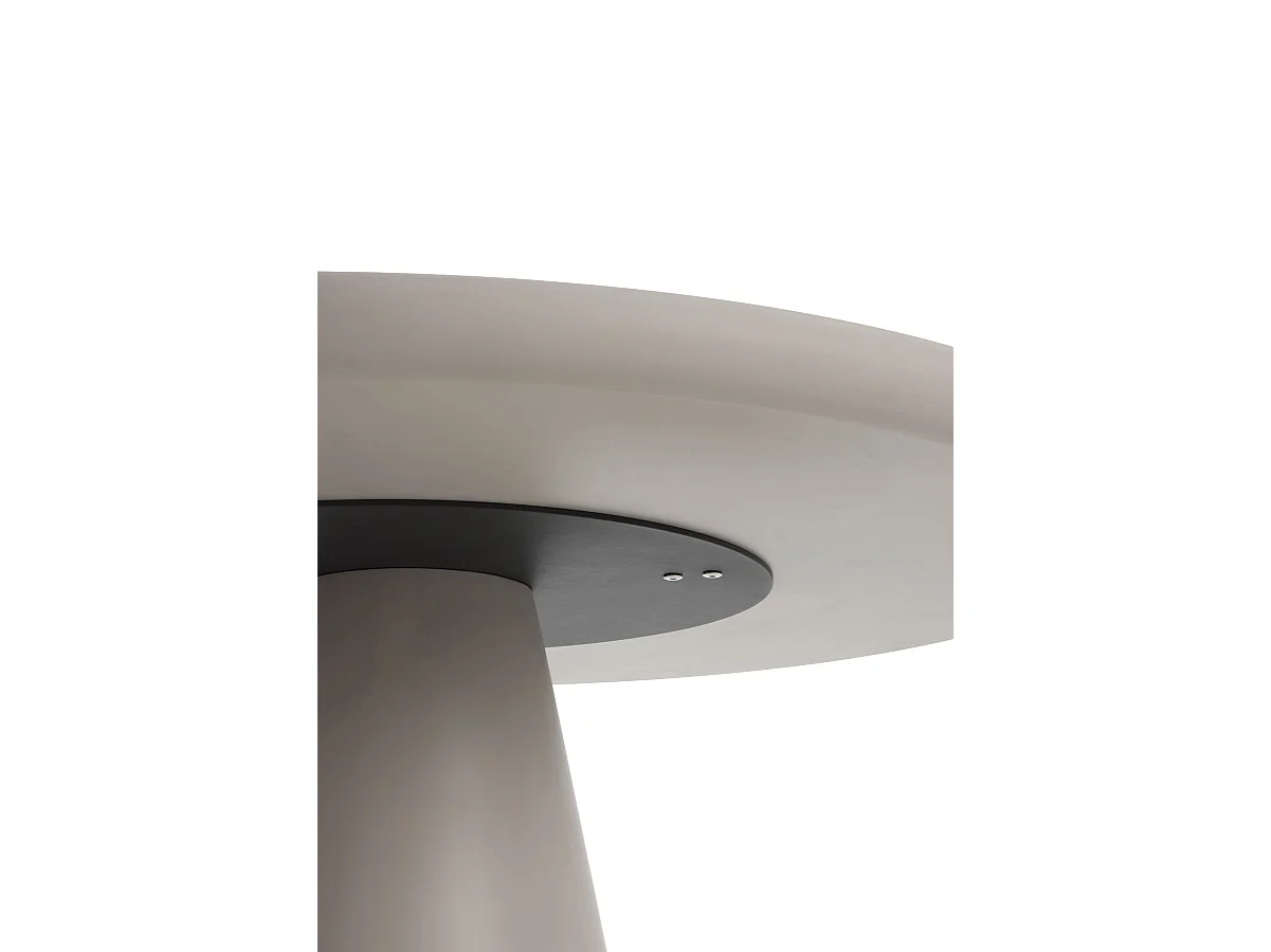 Runder Tisch 120 cm Durchmesser aus MDF in Taupe