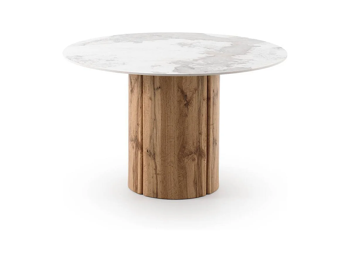 Table ronde 120 diam. avec plateau en céramique