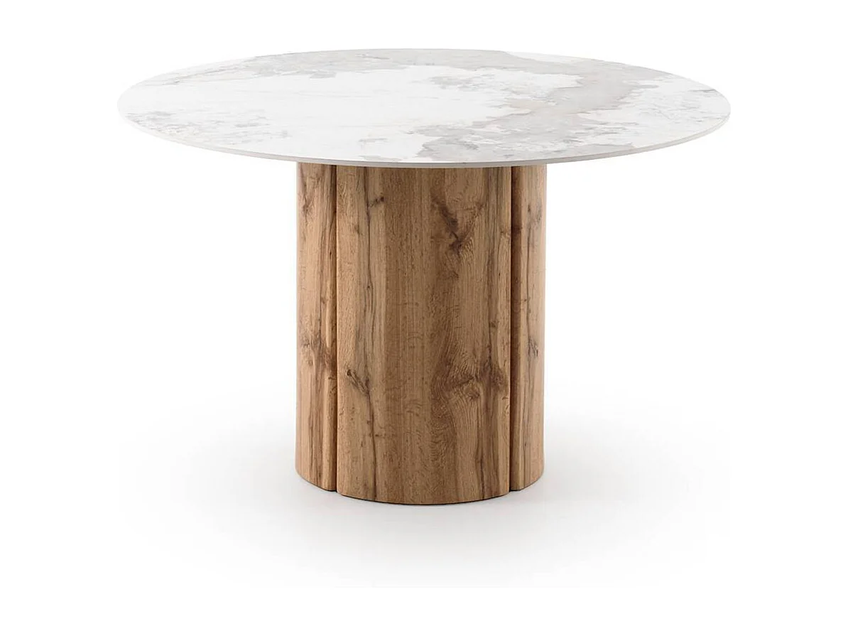 Table ronde 120 diam. avec plateau en céramique