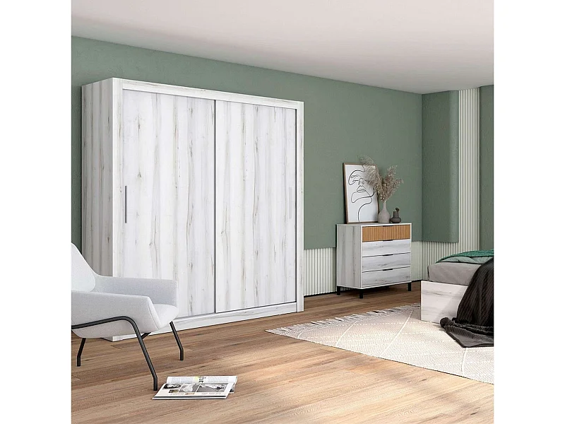 Armario Sava 2 puertas correderas albo 201x182x58,7 cm