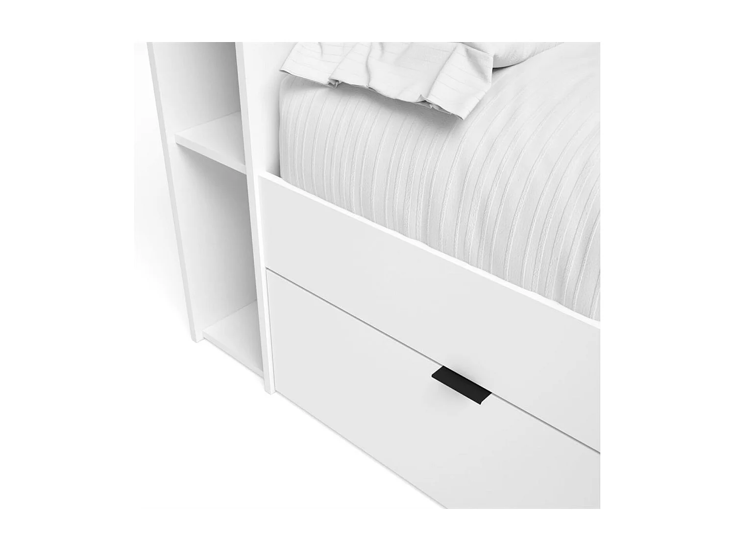 Cama compacta Ronin con cabecero blanco mate 90x190 cm