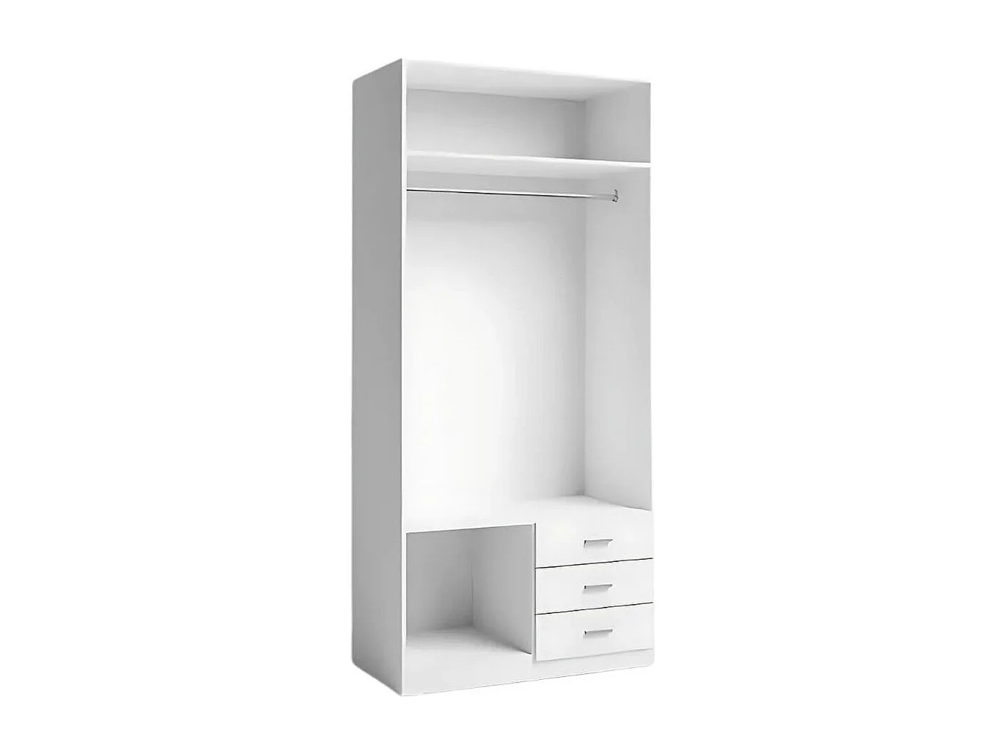 Armario Roma 2 puertas + 3 cajones blanco mate 215,5x99,8x52,6 cm