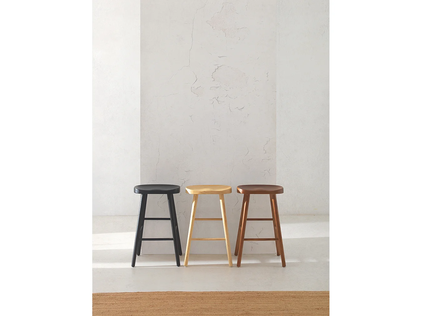 Pack de 2 taburetes madera de toon natural