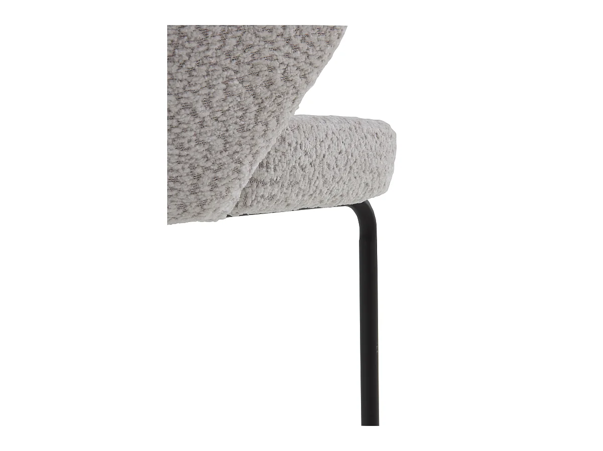 Lot de  2 tabourets tapissés en chenille gris clair