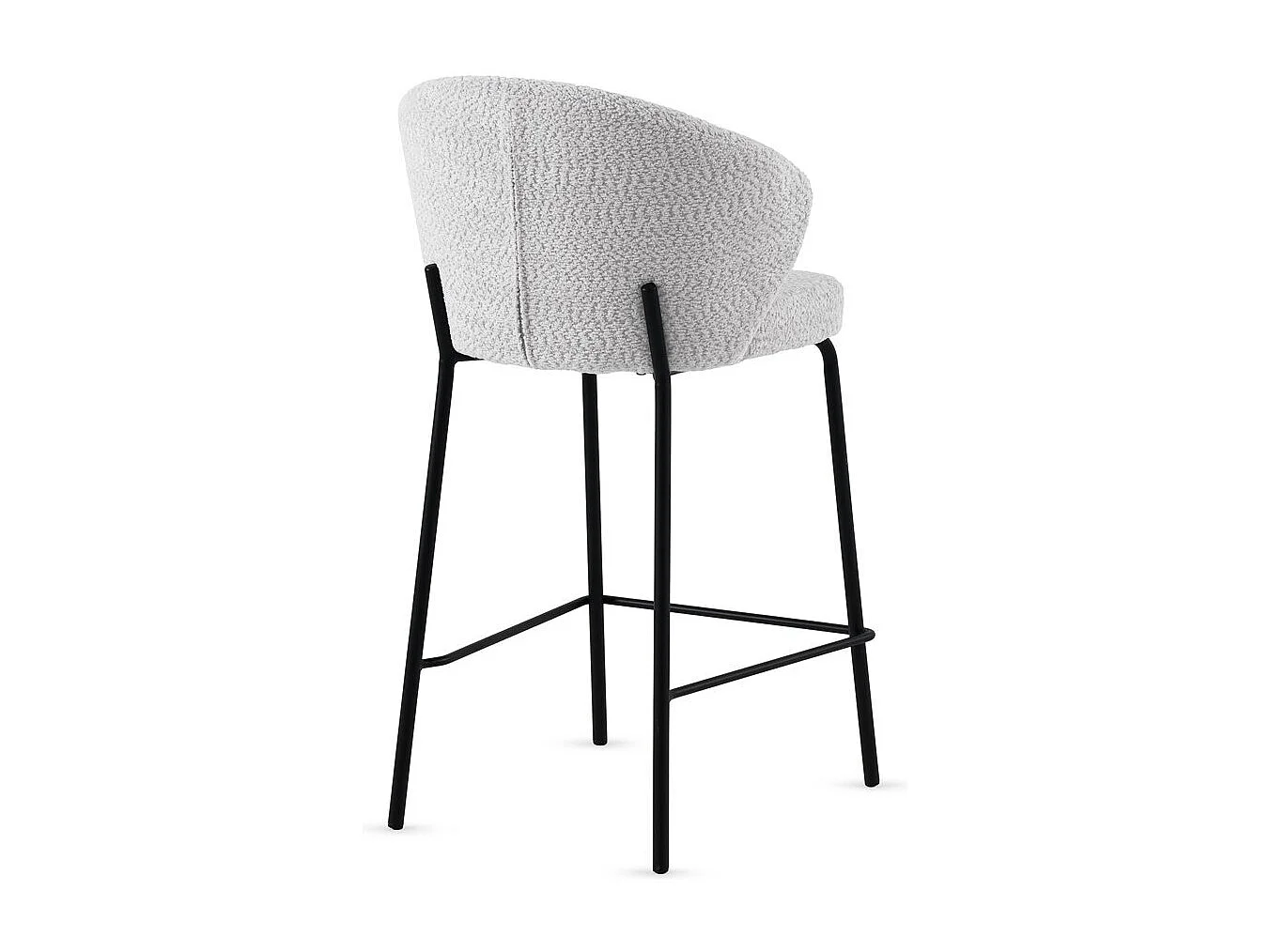 Lot de  2 tabourets tapissés en chenille gris clair