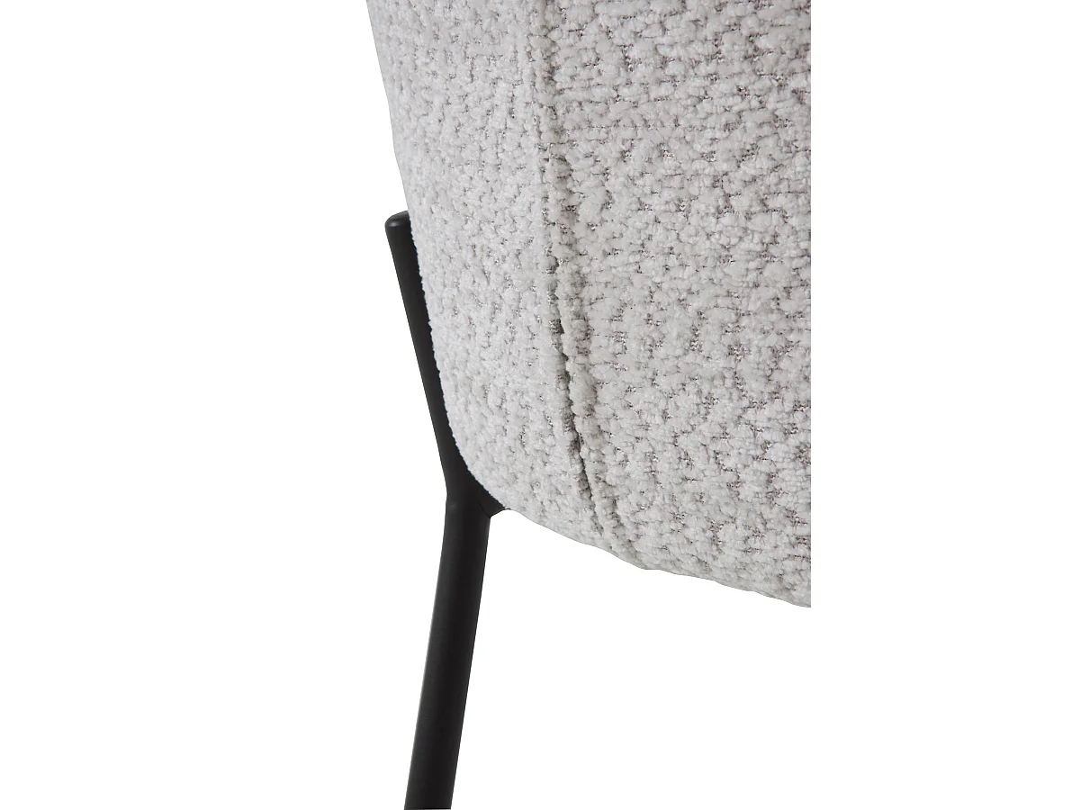 Lot de  2 tabourets tapissés en chenille gris clair