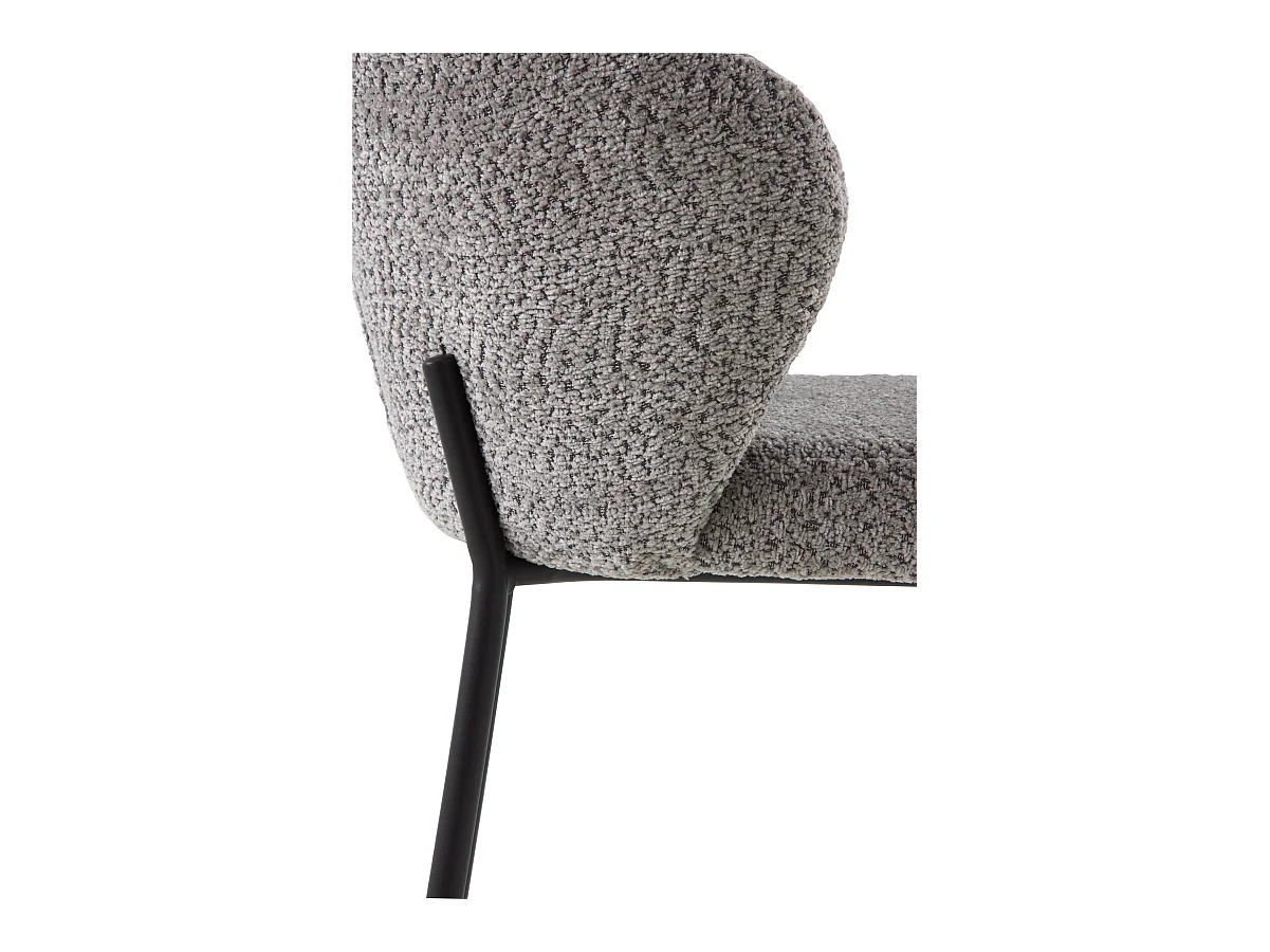 Lot de  2 tabourets tapissés en chenille gris foncé