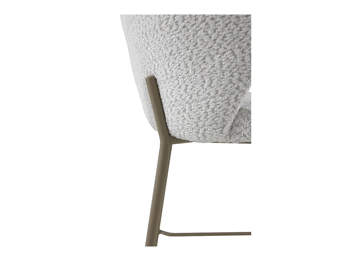 Lot de  2 tabourets tapissés en chenille blanc