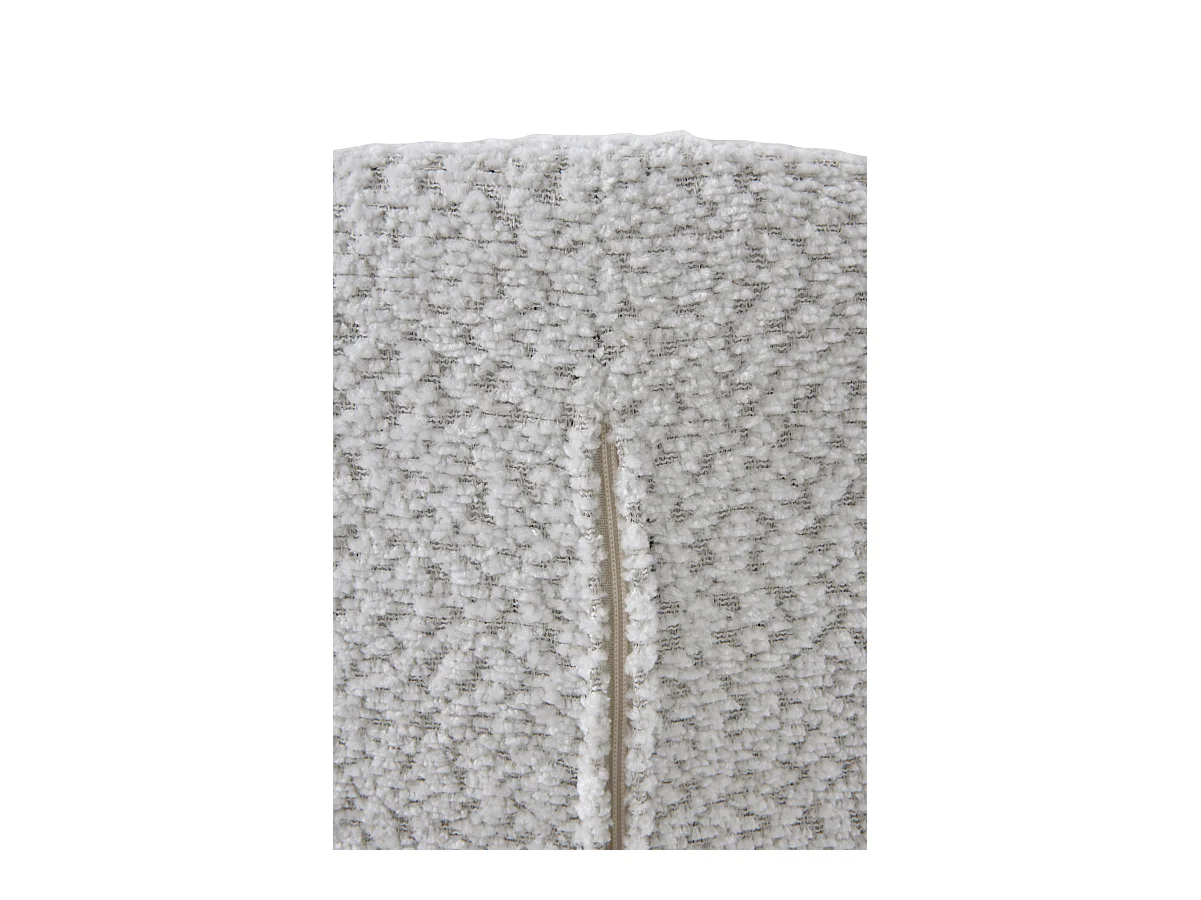 Lot de  2 tabourets tapissés en chenille blanc