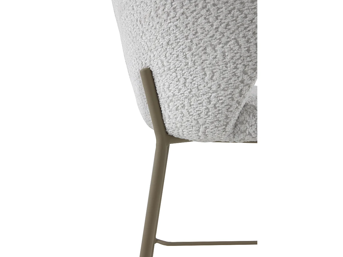 2er-Set Hocker mit weißem Chenille-Bezug