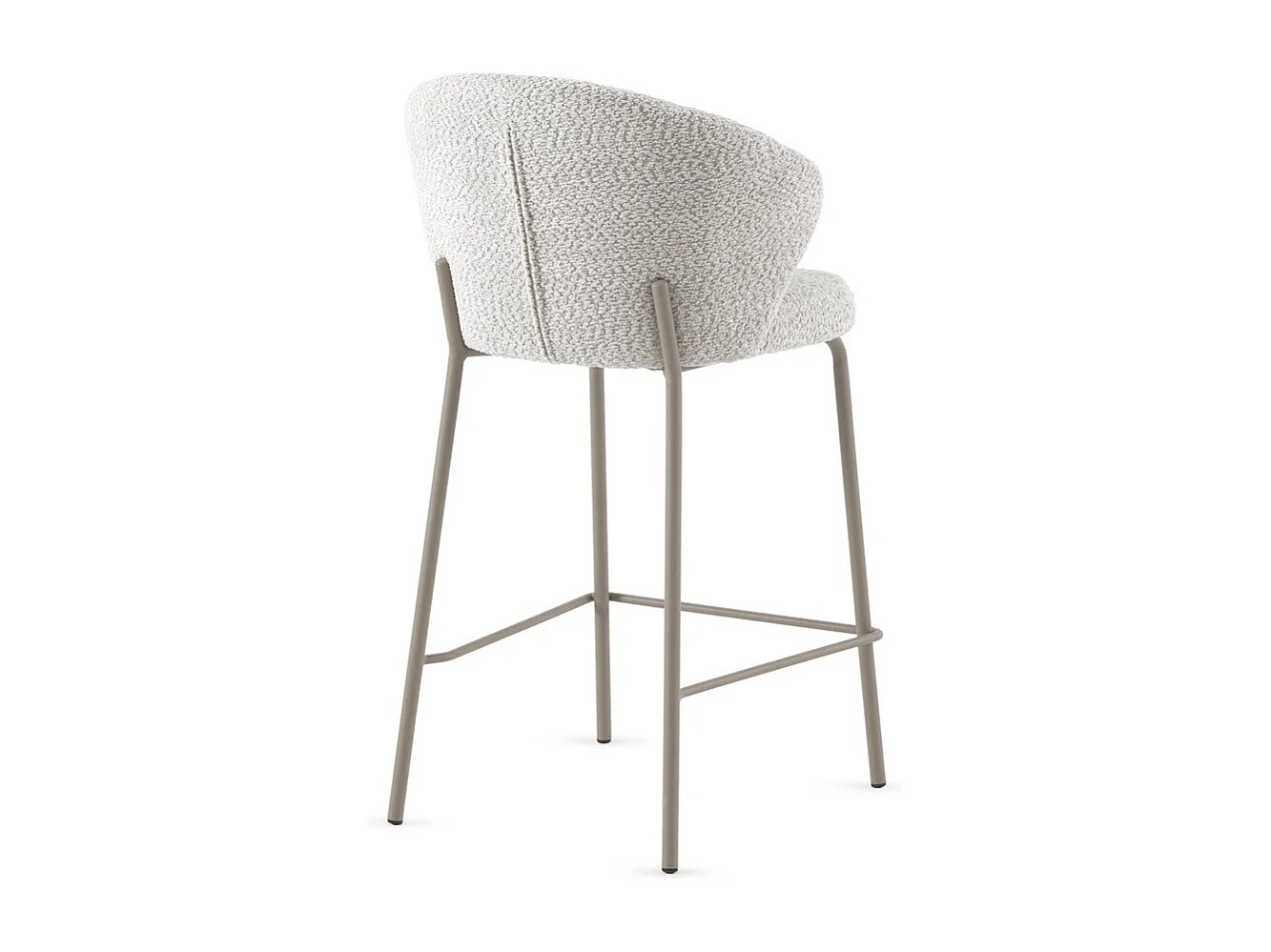 2er-Set Hocker mit weißem Chenille-Bezug