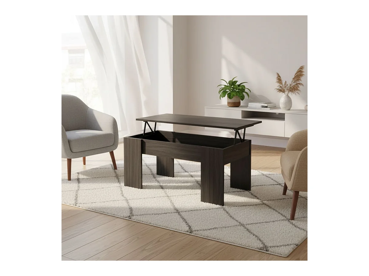 Mesa de centro Gala elevable negro 45x100x50 cm