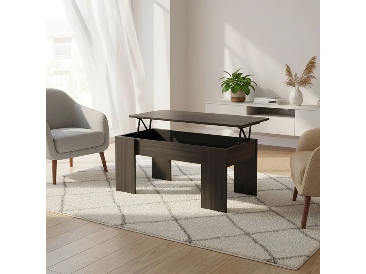 Mesa de centro Gala elevable negro 45x100x50 cm