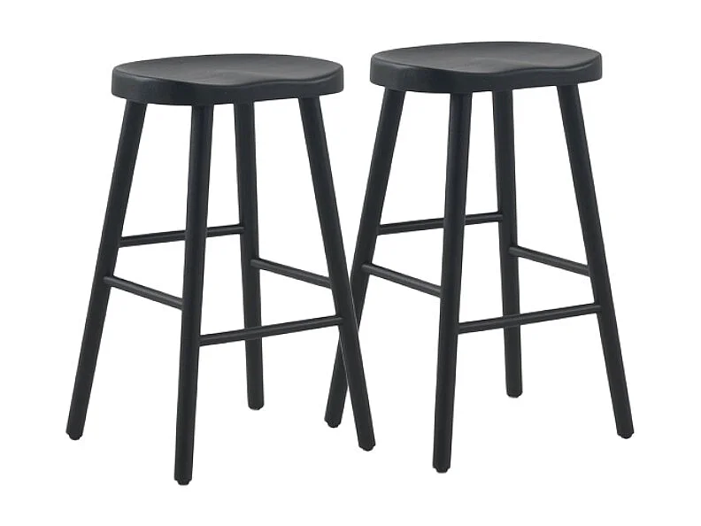 Pack de 2 taburetes madera de toon color negro