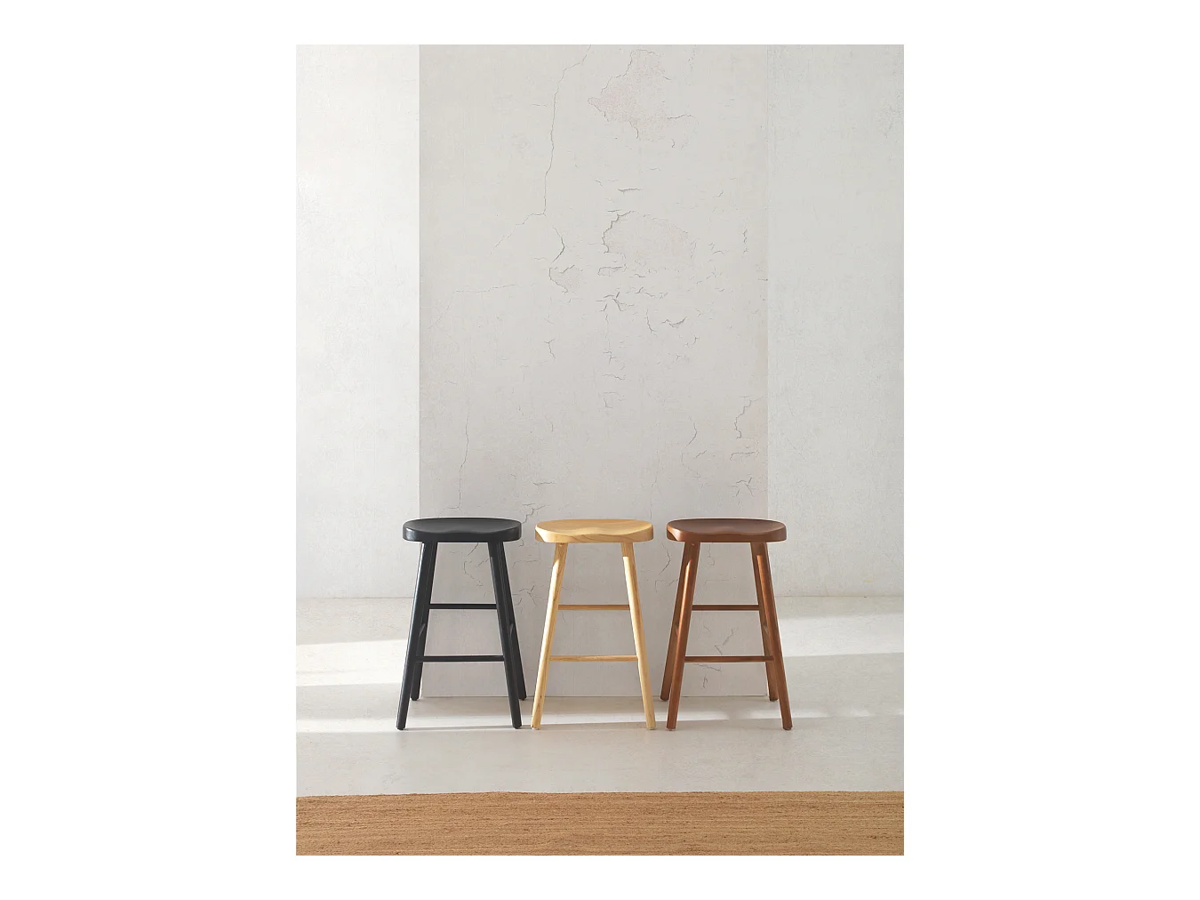 Pack de 2 taburetes madera de toon color nogal