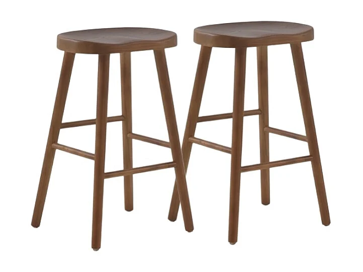 Pack de 2 taburetes madera de toon color nogal