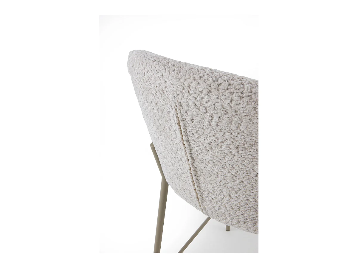 Lot de  2 tabourets tapissés en chenille crème