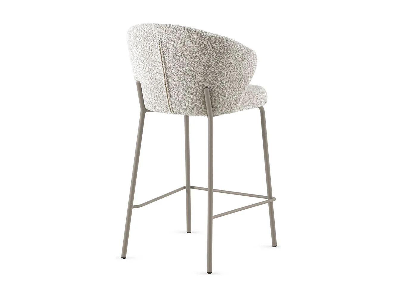 Lot de  2 tabourets tapissés en chenille crème