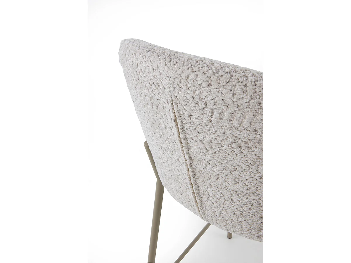 Lot de  2 tabourets tapissés en chenille crème