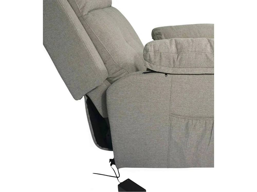 Butaca relax de 108x91x77 cm con motor eléctrico Power Lift de tela en color beige Nuba