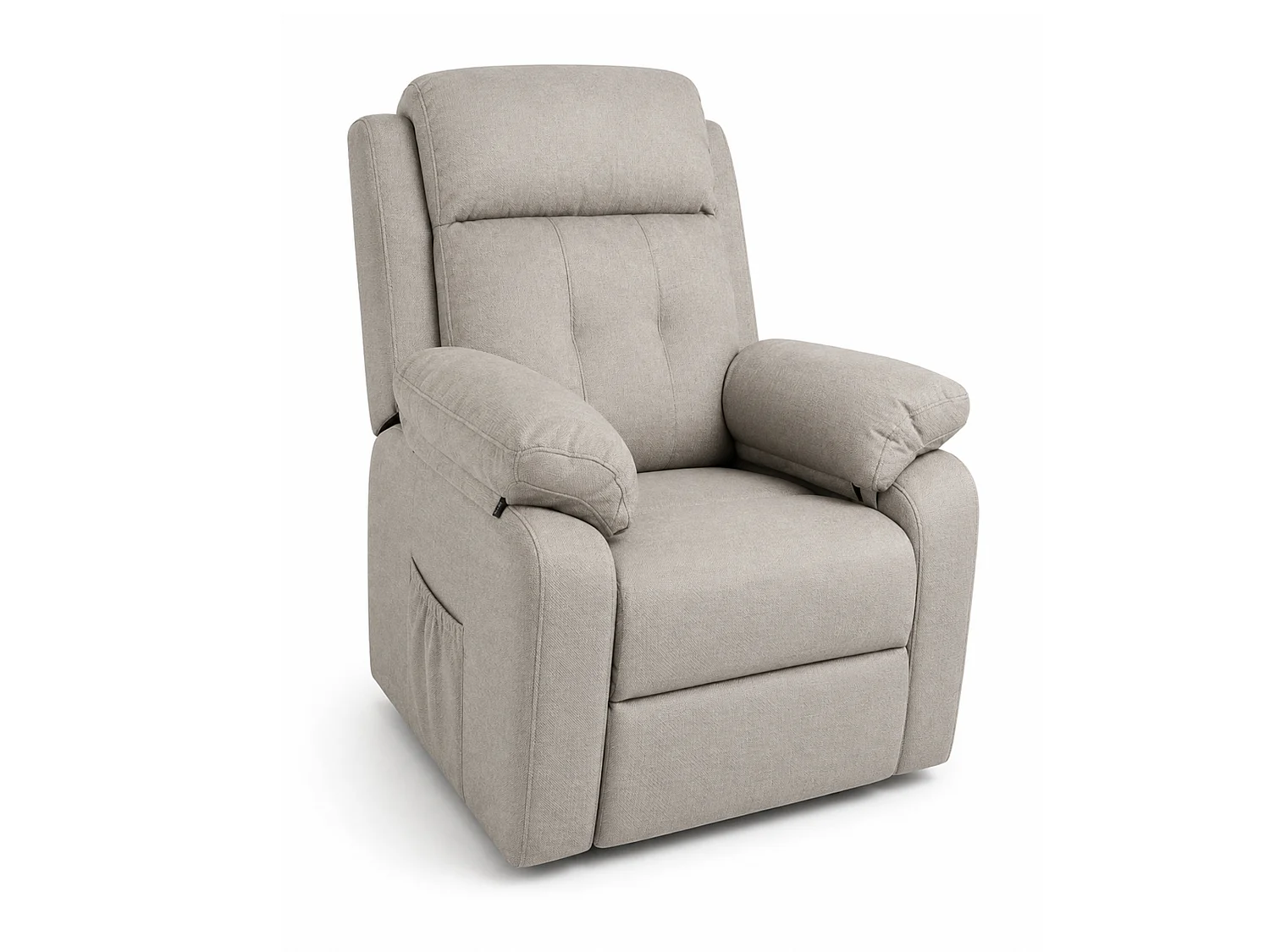 Butaca relax de 108x91x77 cm con motor eléctrico Power Lift de tela en color beige Nuba