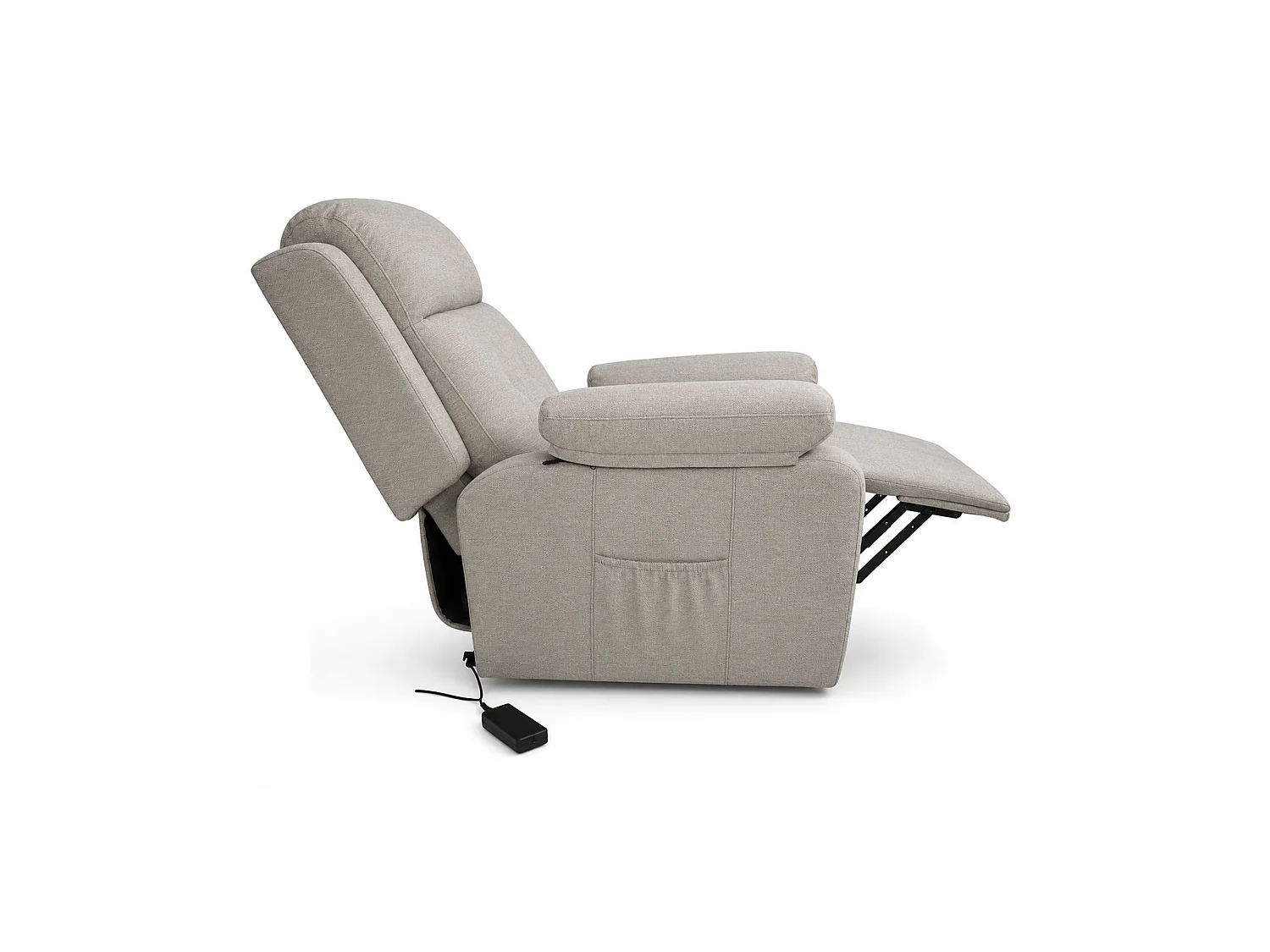 Butaca relax de 108x91x77 cm con motor eléctrico Power Lift de tela en color beige Nuba