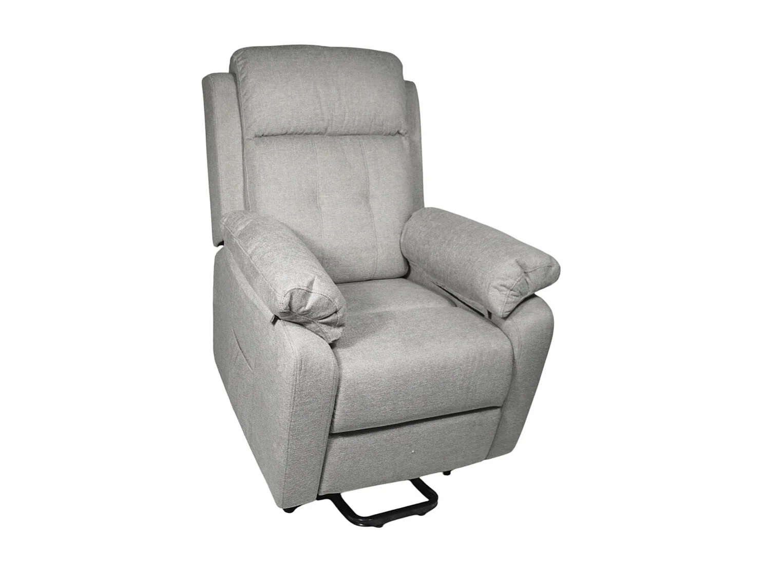 Butaca relax de 108x91x77 cm con motor eléctrico Power Lift de tela en color gris Nuba