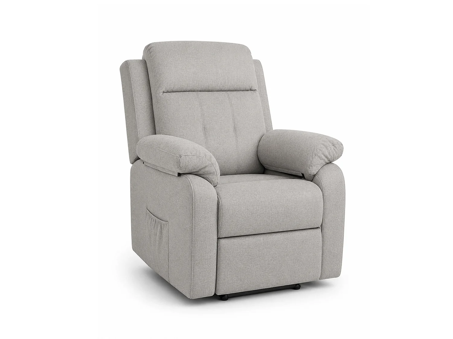 Butaca relax de 108x91x77 cm con motor eléctrico Power Lift de tela en color gris Nuba
