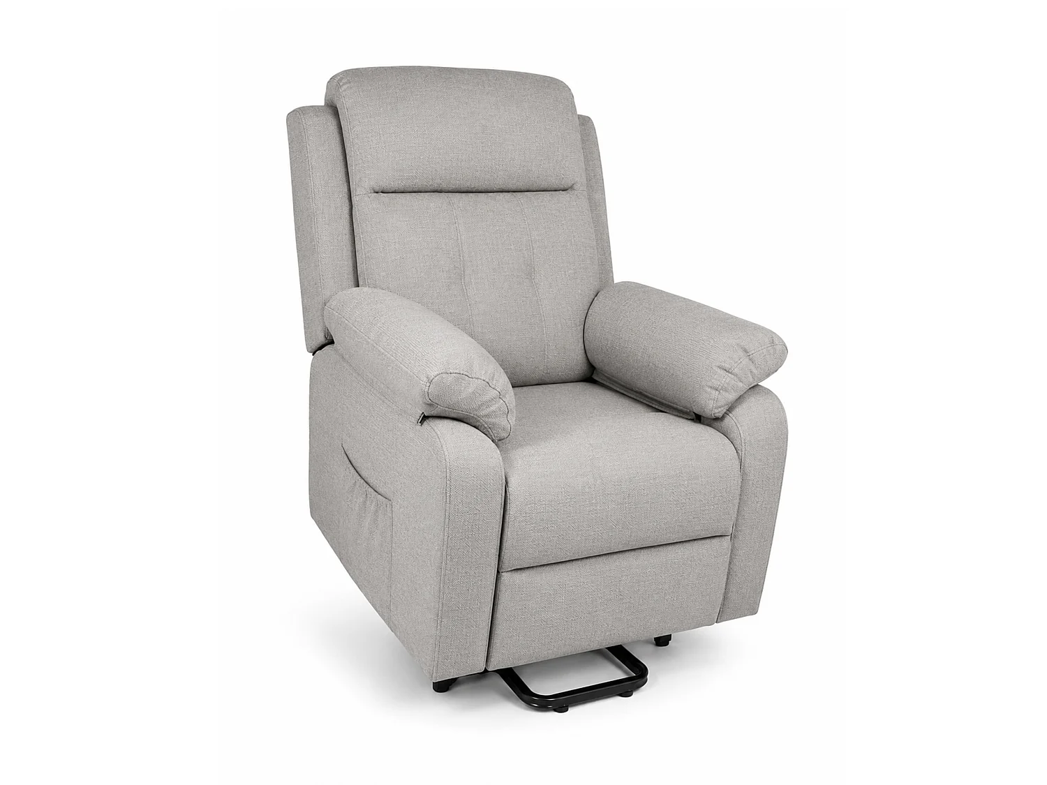 Butaca relax de 108x91x77 cm con motor eléctrico Power Lift de tela en color gris Nuba