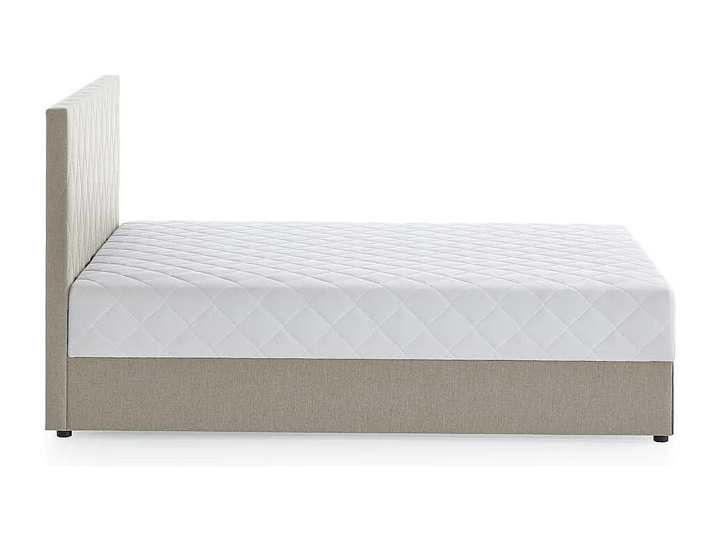 Stauraum Boxbett in Cremefarben 108 cm Kopfteil