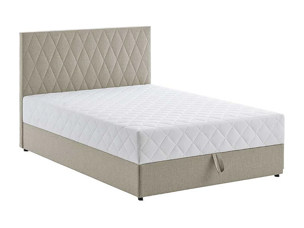 Stauraum Boxbett in Cremefarben 108 cm Kopfteil