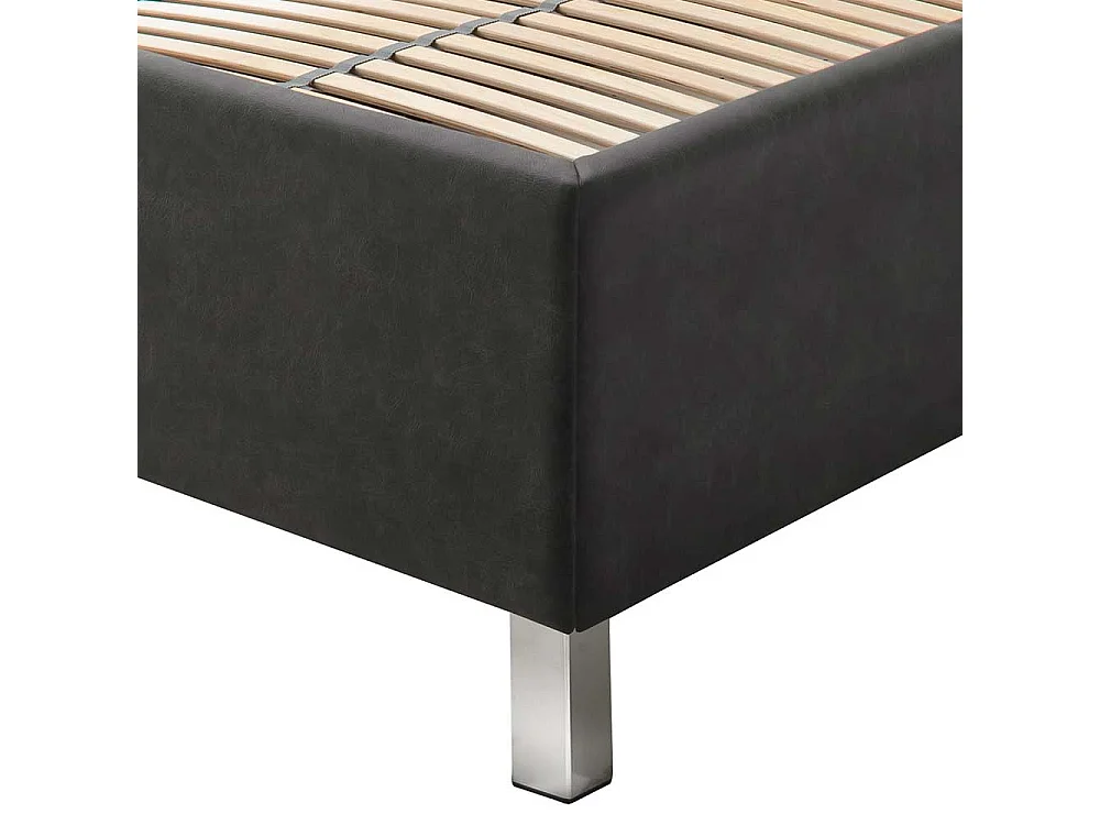 Microfaser Polsterbett in Anthrazit Stauraum Bettkasten