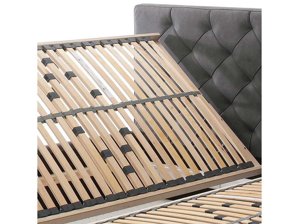 Microfaser Polsterbett in Anthrazit Stauraum Bettkasten