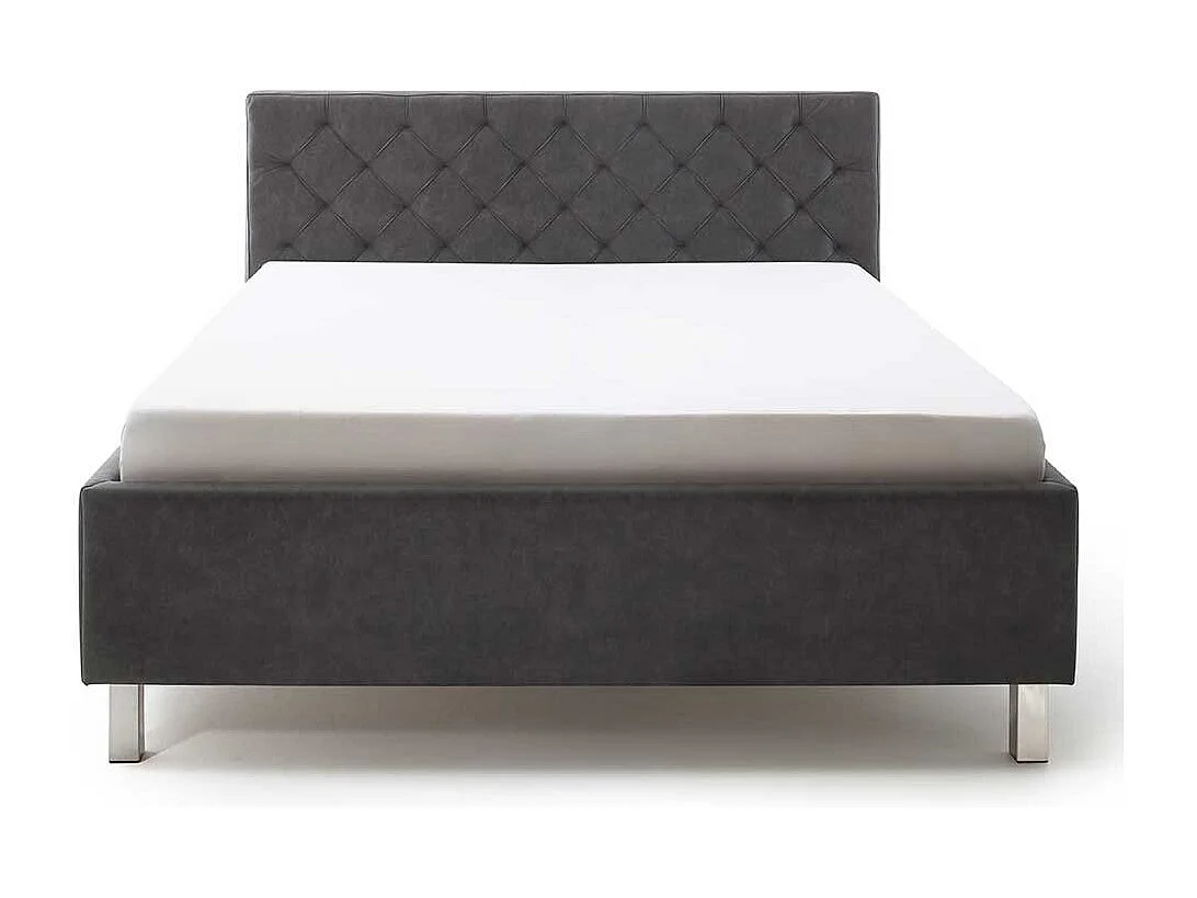 Microfaser Polsterbett in Anthrazit Stauraum Bettkasten