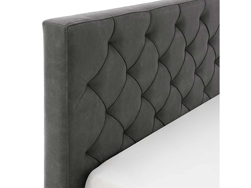 Microfaser Polsterbett in Anthrazit Stauraum Bettkasten