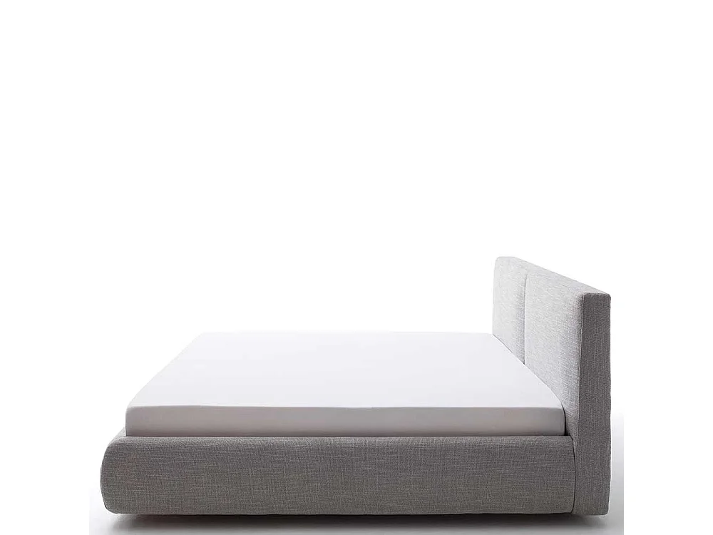 Stauraum Polsterbett in Hellgrau Webstoff modern