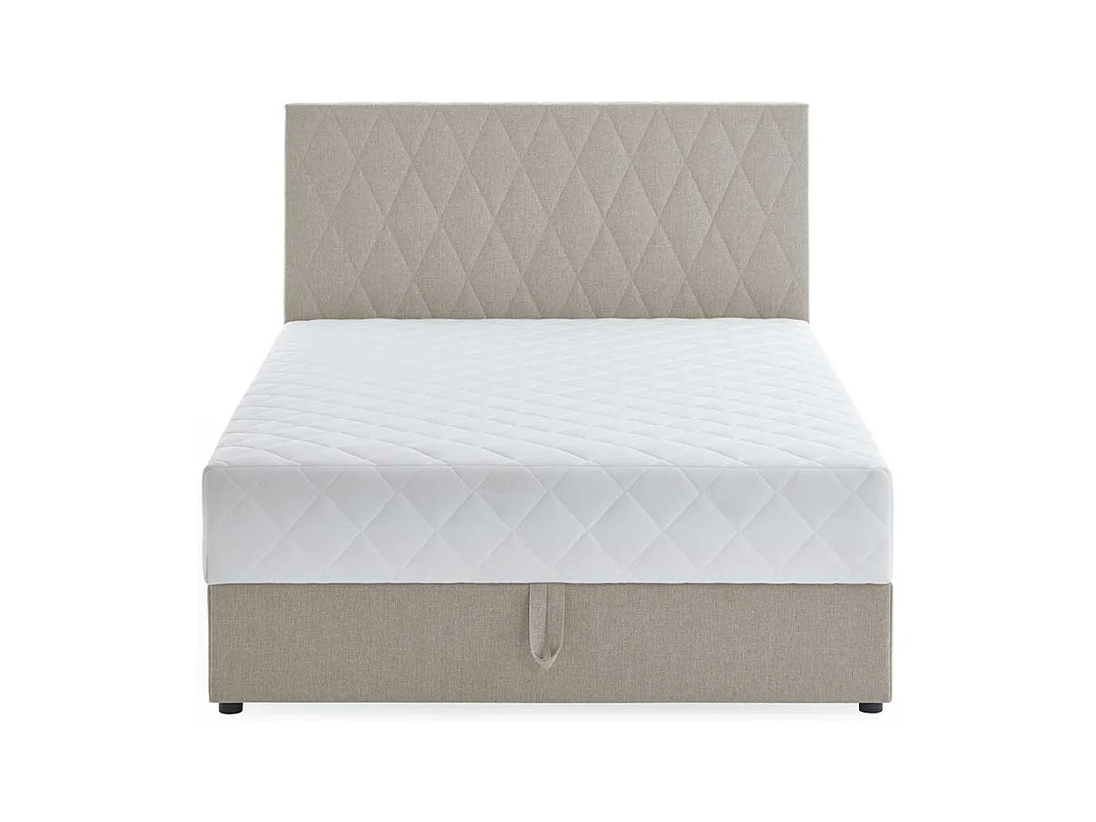Stauraum Boxbett in Cremefarben 108 cm Kopfteil