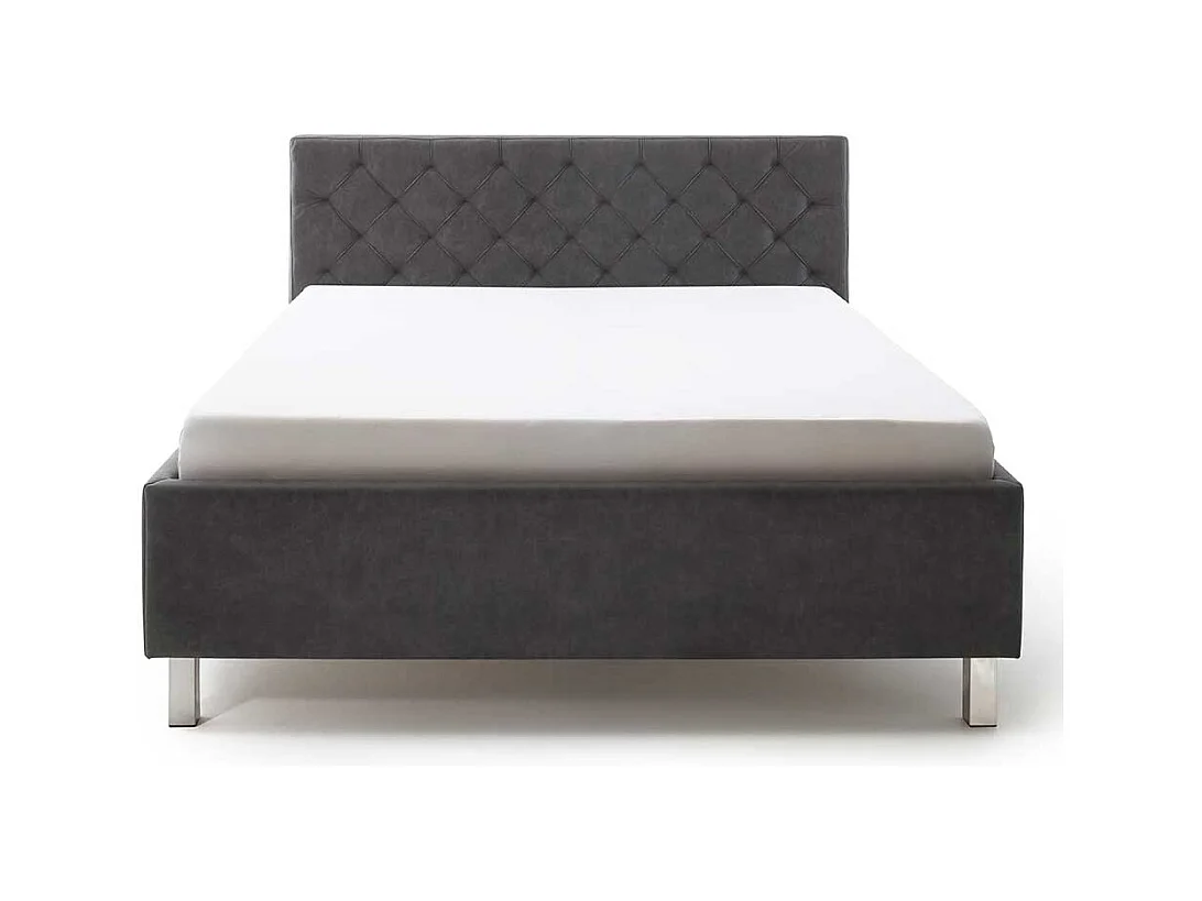 Microfaser Polsterbett in Anthrazit Stauraum Bettkasten