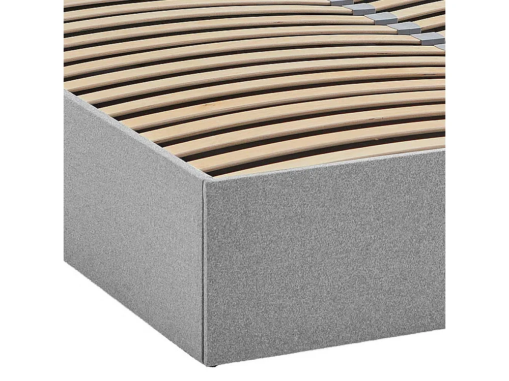 Stauraum Doppelbett Stoff in Hellgrau 107 cm hoch - 213 cm tief